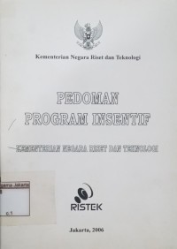 Image of Pedoman Programm Isentif Kementrian Negara Riset dan Teknologi