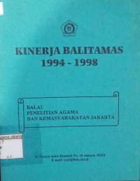 Image of Kinerja Balitamas 1994-1998