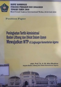 Image of Peningkatan Tertib Administrasi Badan Litbang dan Diklat Dalam Upaya Mewujudkan WTP di Lingkungan Kementerian Agama