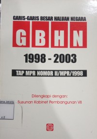 Image of Garis-Garis Besar Haluan Negara 1998-2003: Tap Mpr Nomor II/MPR/1998