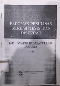 Image of Pedoman Penulisan Skripsi, Tesis, dan Disertasi